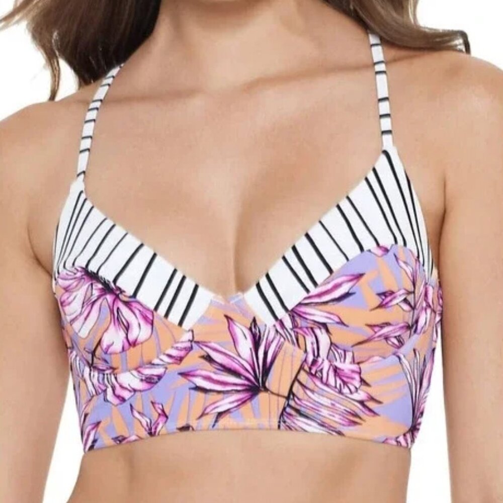 Salt + Cove Hawaii Palm Print Underwire Bikini Top - L